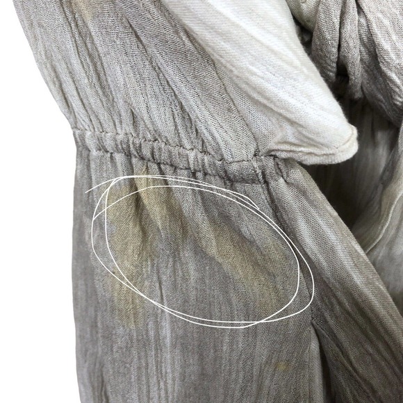 Vintage 80s On The Rocks Jumpsuit Lace Crinkle Wrinkle Tie Front - Picture 15 of 16